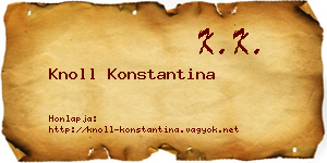 Knoll Konstantina névjegykártya